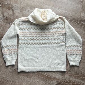 Hem and Thread NWT Cream Cowl Neck Sweater size M